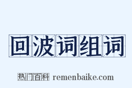 回波词组词是什么意思的图片